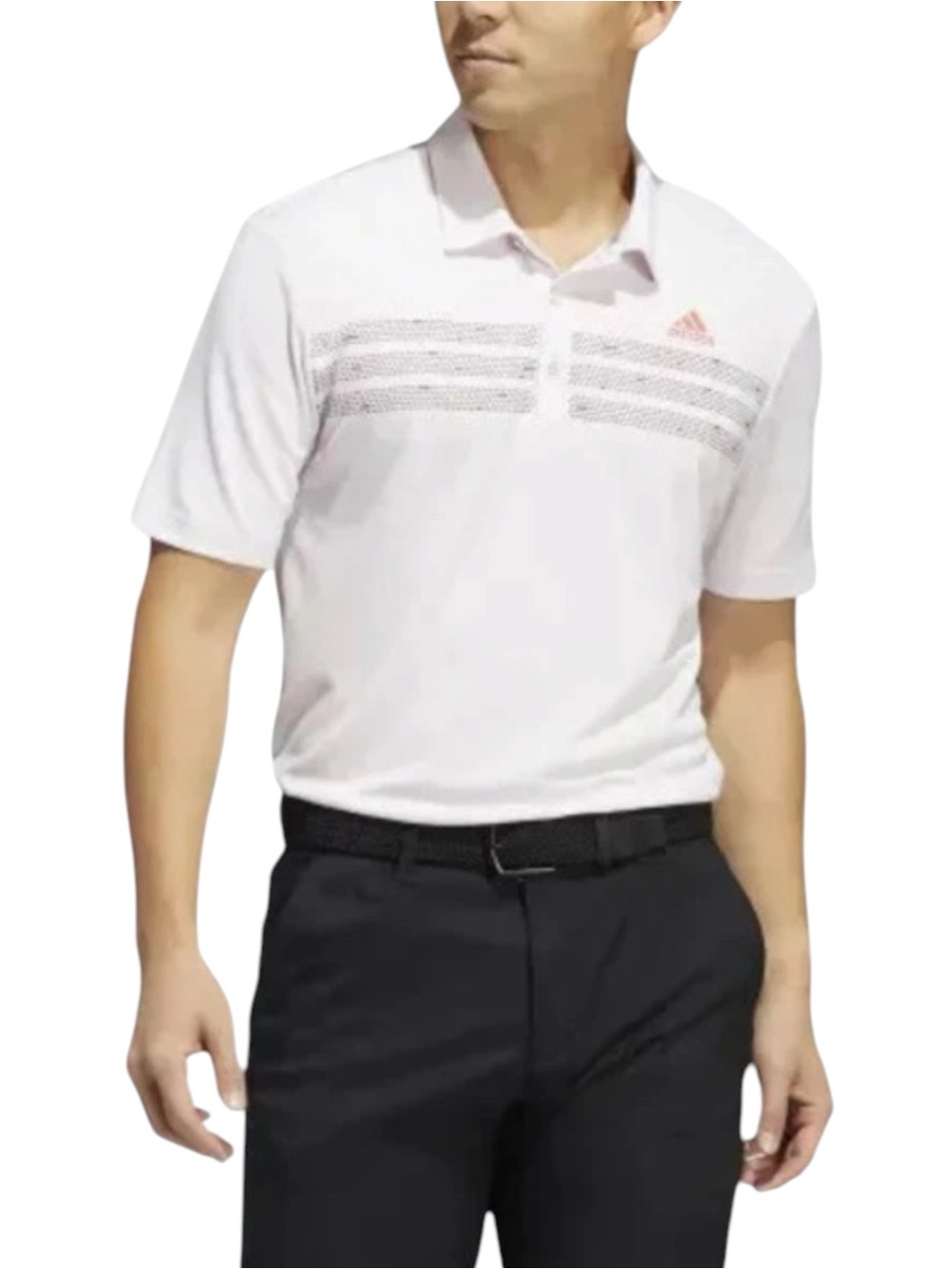 Adidas Golf Shirt Chest Print Light Pink UPF50 Size 2XL